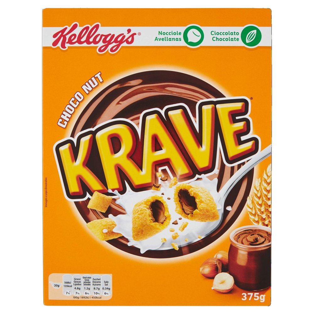 Kellogg's, Krave, Choconuts Cereals, 375 gr