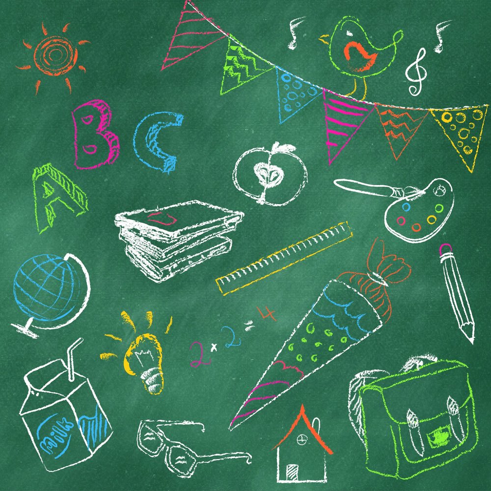 20 Napkins 33 x 33 cm First Day At School Blackboard / ABC Design, Multi-Coloured