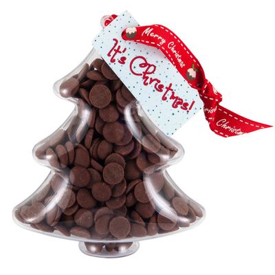 ButtonChocs Christmas Chocolate Tree. Belgian Milk Chocolate Gift.