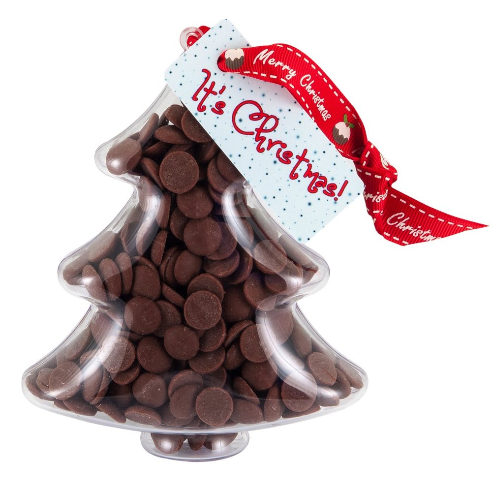 ButtonChocs Christmas Chocolate Tree. Belgian Milk Chocolate Gift.