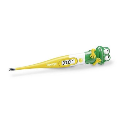 Beurer BY11 Frog Instant Thermometer, Children's Digital Thermometer With Cute Character, Extra Flexible Tip, Results In 10 Seconds, Fever Alarm, Recalls Last Reading, Certified Medical Device