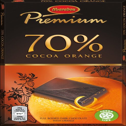 2 Bars x 100g of Marabou Premium Orange - Original - Swedish - Dark Chocolate - 70% Cocoa