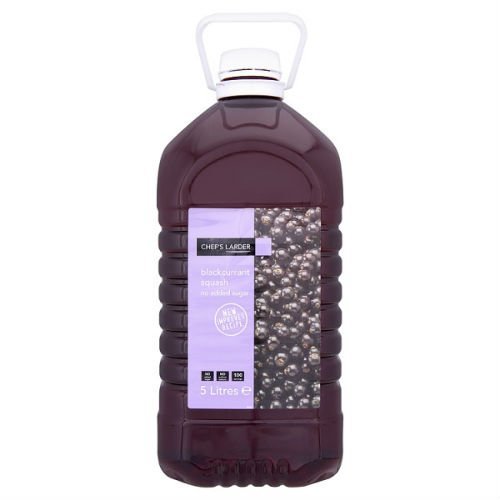 Chef's Larder Blackcurrant Squash No Added Sugar 5 Litres
