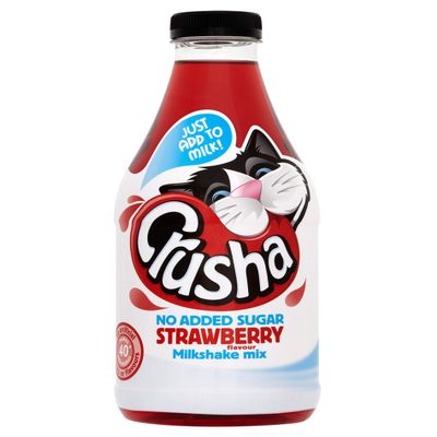 Crusha No Added Sugar Milkshake Mix Strawberry Flavour 1 Litre Case of 12