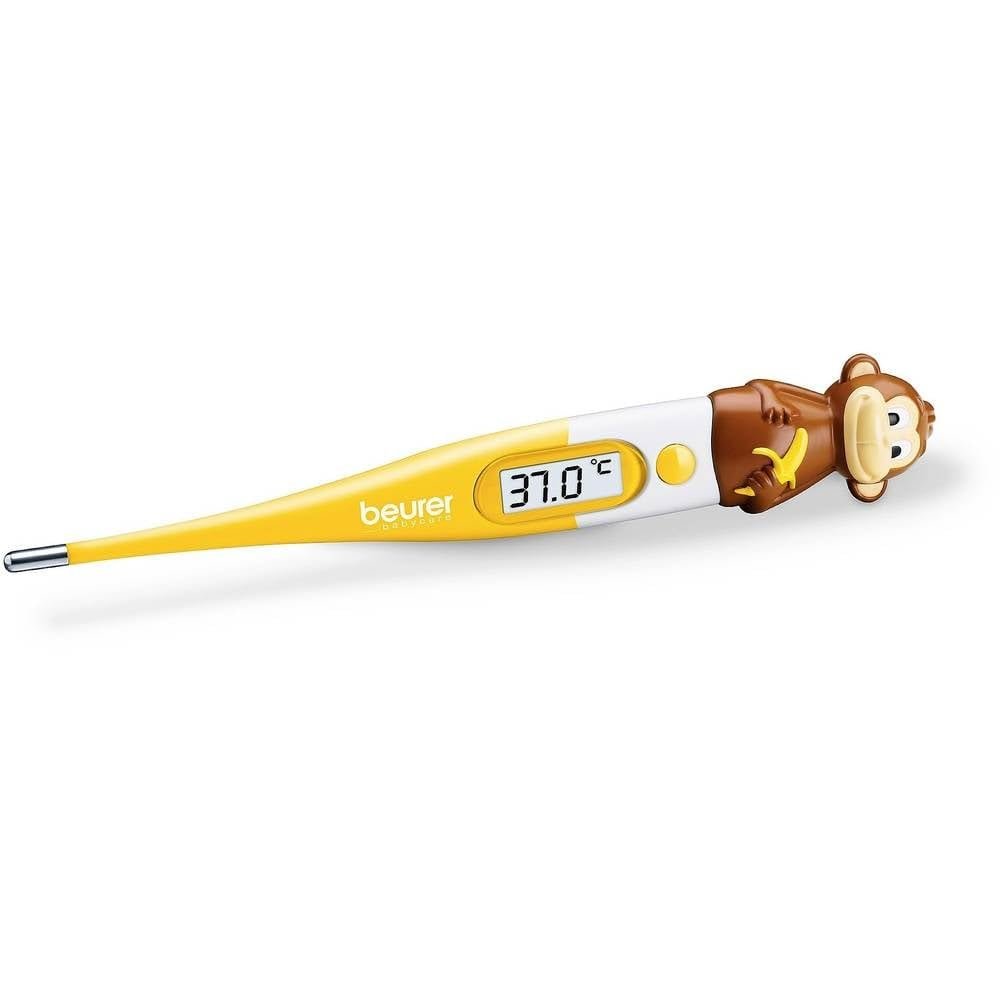Beurer BY11 Monkey Instant Thermometer, Children's Digital Thermometer With Cute Character, Extra Flexible Tip, Results In 10 Seconds, Fever Alarm, Recalls Last Reading, Certified Medical Device