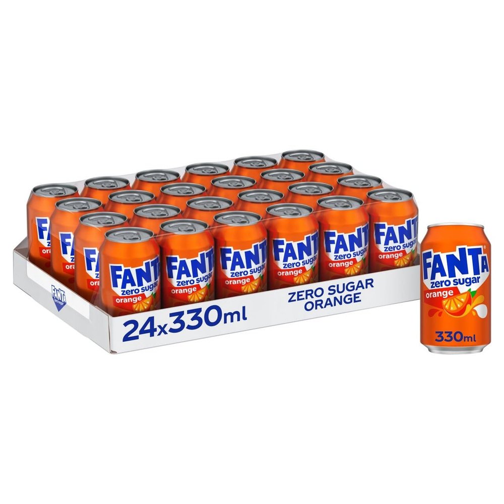 Fanta Orange Zero 330ml (Pack of 24 x 330ml)