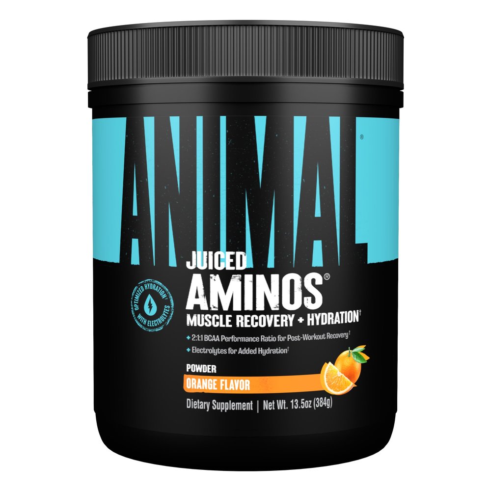ANIMAL Juiced Aminos Orange  EAA & BCAA Powder for Muscle Regeneration & Recovery  Caffeine-Free Amino Acid Supplement for Fitness, Bodybuilding & Intensive Training, 384 g
