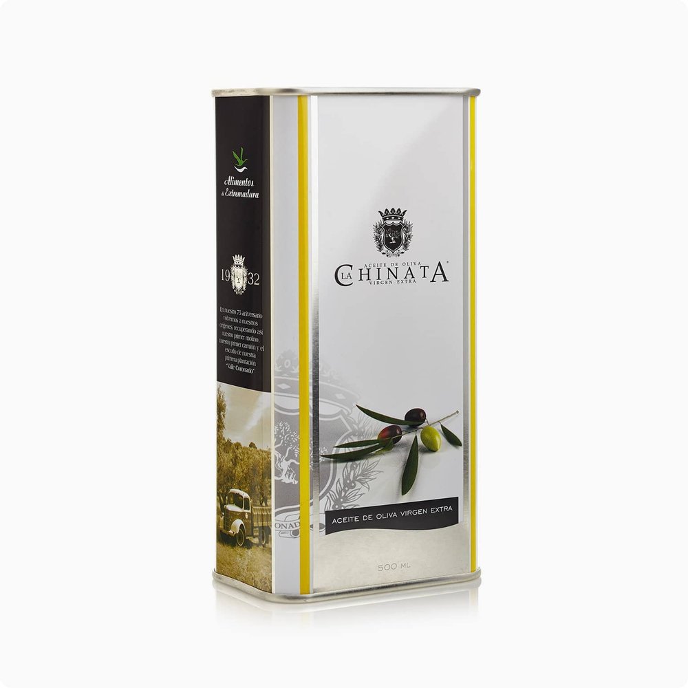 La Chinata Aceite de Oliva Virgen Extra Lata Grande Virgin Olive Oil in Attractive Tin Pack of 2 x 500 ml