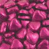 Cerise Pink Foil Wrapped Milk Chocolate Heart Wedding Party Table Favour 100 Pk view 1