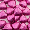 Rose Pink Foil Wrapped Milk Chocolate Hearts Wedding Party Table Favour 100 Pk view 1