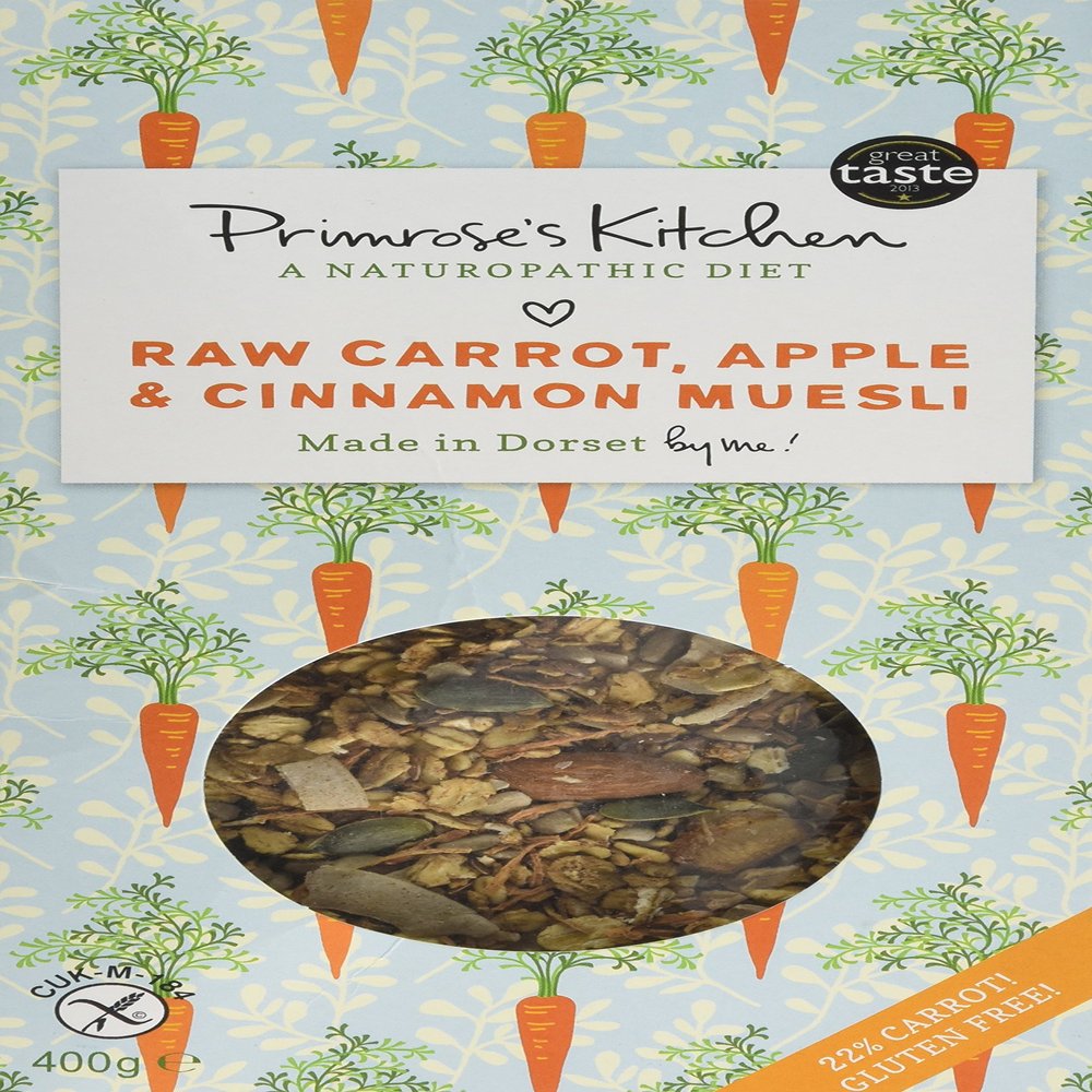 Primrose's Kitchen Raw Carrot, Apple and Cinnamon Muesli 400 g (Pack of 2)