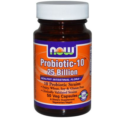 NOW Foods Probiotic-10 25 Billion, 50 Vcaps(Size: 50)