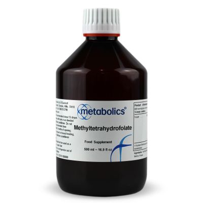 Metabolics Methyltetrahydrofolate Liquid 1000mcg Folate, 5MTHF Active Methylated Form  UK Made GMP Certified  Vegan  500ml