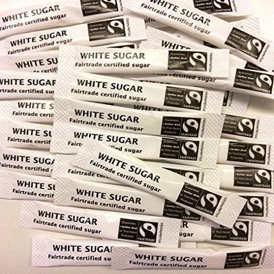 100 x Fairtrade White Sugar Sticks