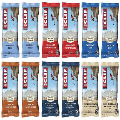 CLIF Bar ENERGY BAR Mixed Flavour Variety-Pack x 12 bars Nutritional Bar Source of Plant Based Protein 12 bars x 68g