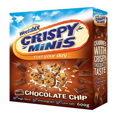Weetabix Crispy Minis Chocolate Chip Breakfast Wholegrain Cereal Pack of 2 x 600g