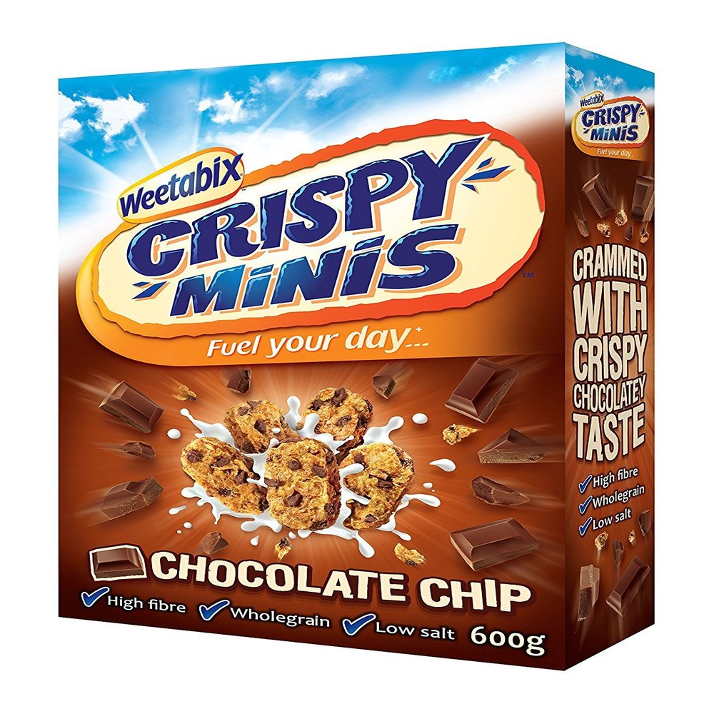Weetabix Crispy Minis Chocolate Chip Breakfast Wholegrain Cereal Pack of 2 x 600g