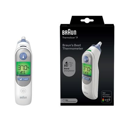 Braun ThermoScan 7 Ear thermometer - Age Precision Technology - Colour-coded Digital Display - Baby and Infant Friendly - #1 Brand among doctors(1)