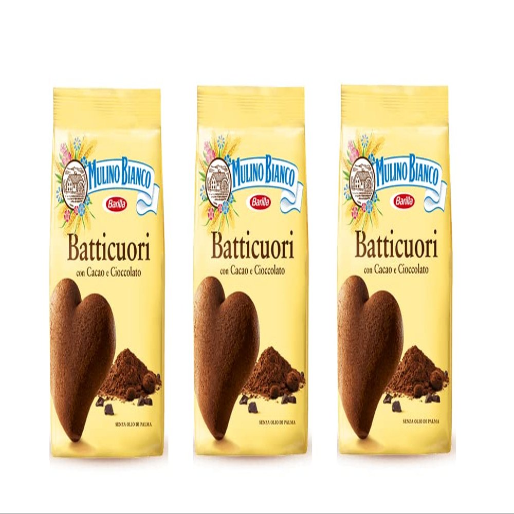 3x Mulino Bianco cookies 'Batticuori', 350 g