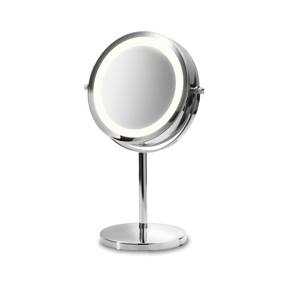 Medisana CM 840 Round Cosmetic Mirror - Table Mirror With Led Lighting And 5X Magnification - Make-Up Mirror With 360 Swivel Function
