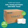 Morcon M1000 Small Core Bath Tissue Paper Roll, Septic Safe, 2-Ply, White, 1000 Sheets/Roll, 36 Roll/Carton, 1 Carton view 2