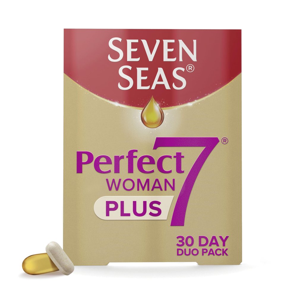 Seven Seas Perfect7 Woman Plus, Multivitamin For Women With Omega-3, Vitamin D And Zinc For Womens Health Support 1-7, 30 Tablets plus 30 Capsules, 1 Month Supply