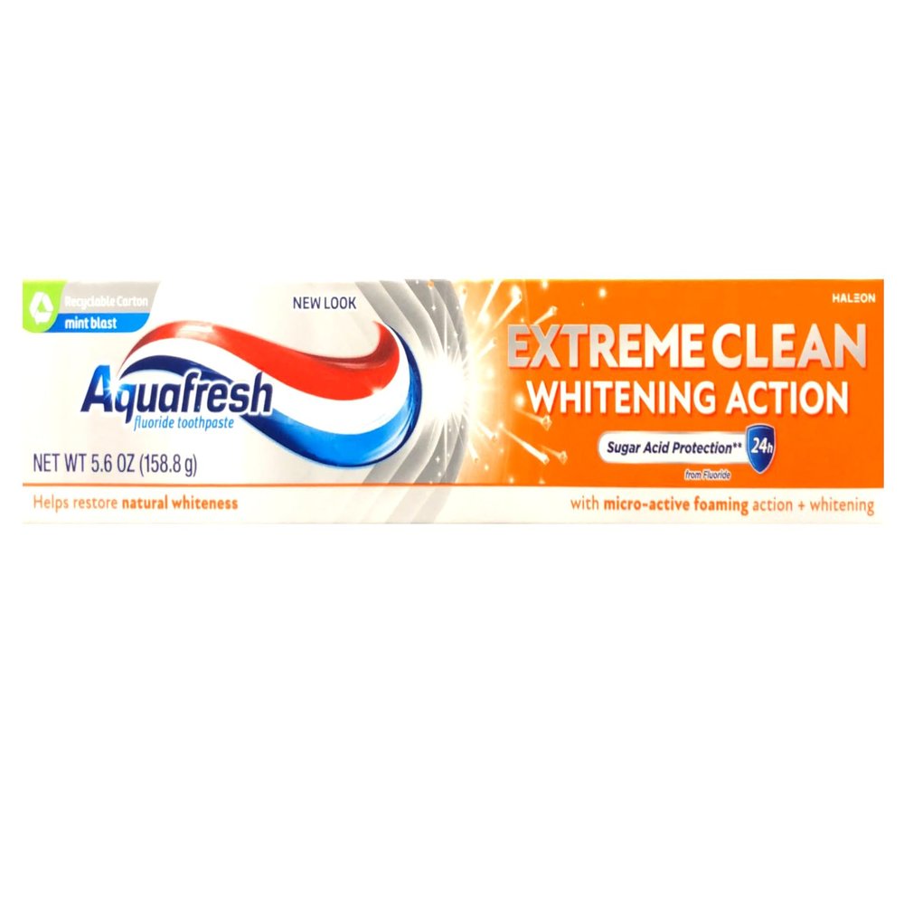 Aquafresh Extreme Clean Whitening Action Fluoride Toothpaste Mint Blast