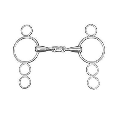 French Link 3 Ring Gag (Continental/Dutch Gag) Double Jointed Bits 2, 3 or 4 ring gags