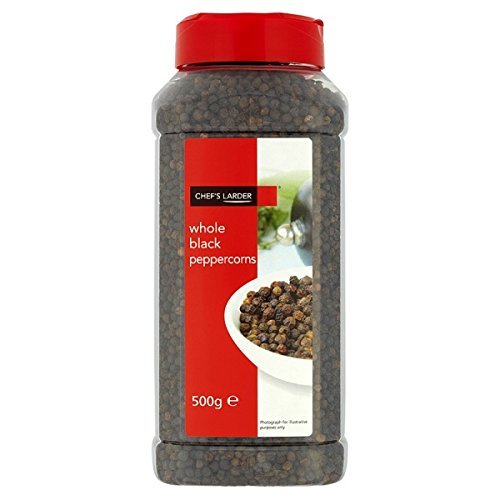 Chef's Larder Whole Black Peppercorns 500g (Pack of 6 x 500g)