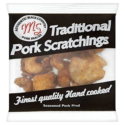 Midland Snacks Traditional Pork Scratchings, 12 Pack of 45 g