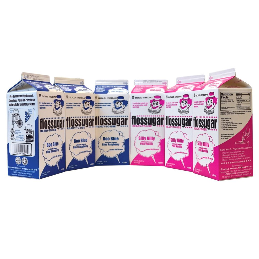 Gold Medal Flossugar Combo -Silly Nilly And Boo Blue (6 Pack )