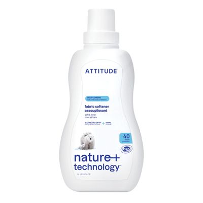 ATTITUDE Liquid Fabric Softener, Plant-Based & Vegan, HE Compatible, Naturally Derived, Wildflowers Scent, 40 Loads, 1 Liter