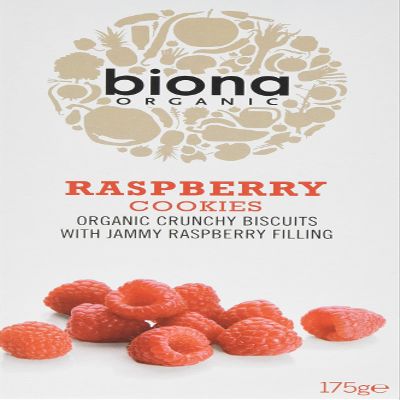 Biona Organic Raspberry Filled Cookies 175g (Pack of 12)
