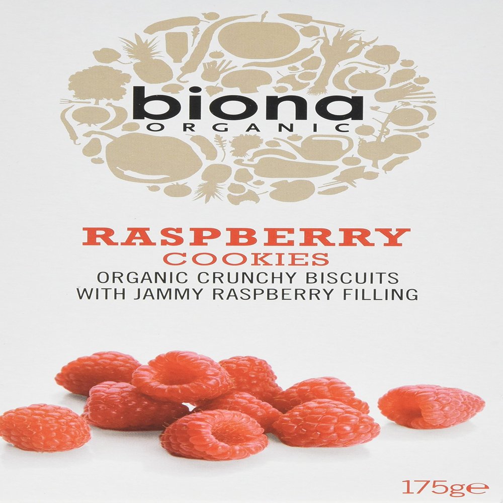 Biona Organic Raspberry Filled Cookies 175g (Pack of 12)