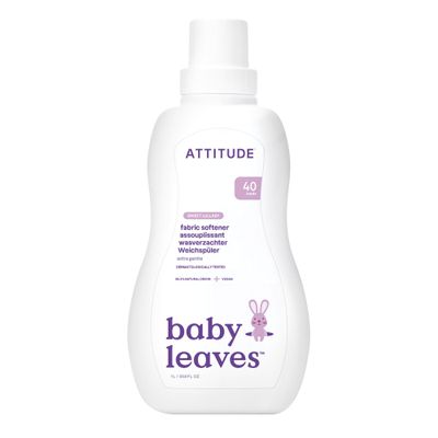 ATTITUDE Baby Fabric Softener Liquid, EWG Verified, Safe for Baby Clothes, Infant and Newborn, Vegan and Naturally Derived Washing Soap, HE Compatible, Sweet Lullaby, 40 Loads, 1.04 Liter