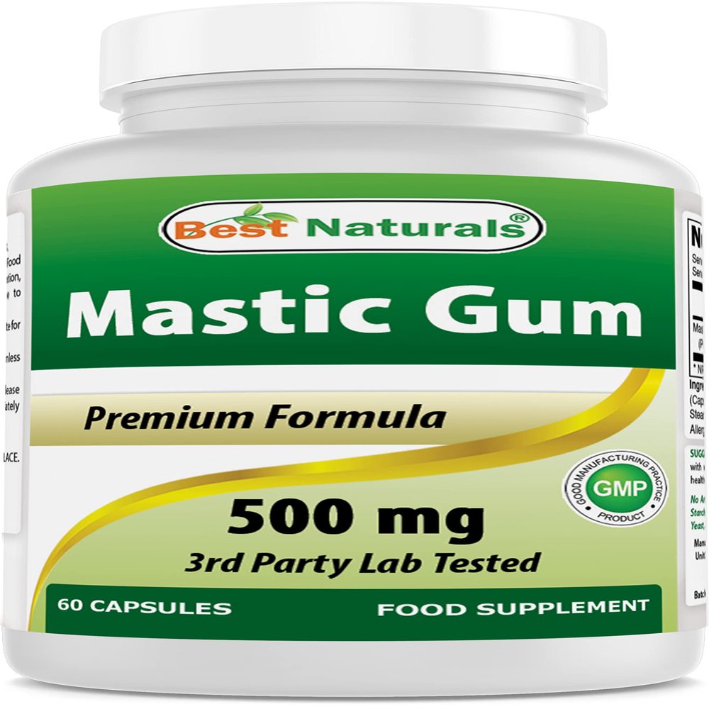 Best Naturals Mastic Gum 500 mg 60 Capsules (60 Count (Pack of 1))