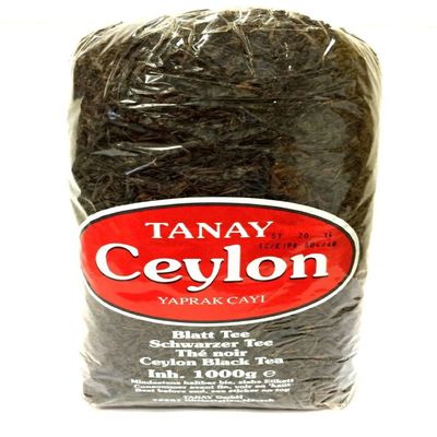 Tanay Ceylon Black Tea 1000 g Loose Leaf Premium Sri Lankan (Ceylon) Black Tea, Authentic Turkish Yaprak ay for Everyday Brewing