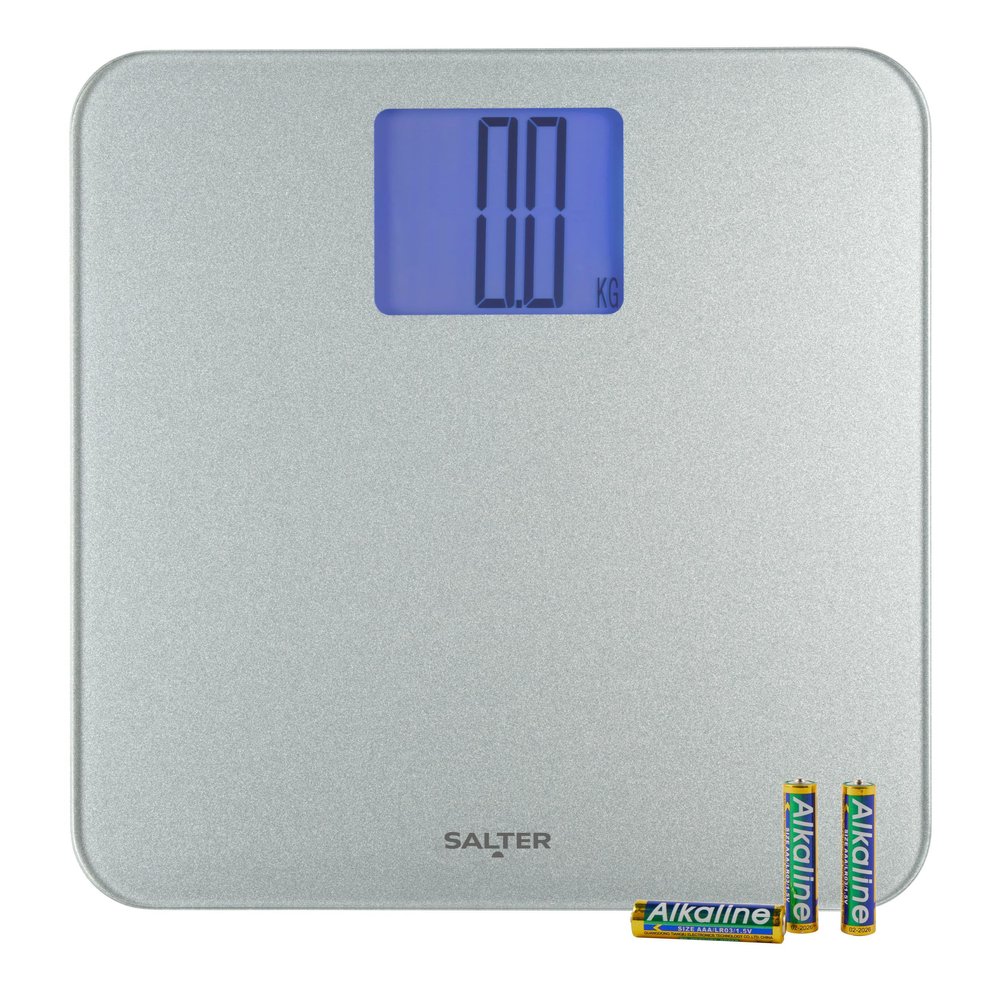 Salter Max Digital Bathroom Scale Supersize LCD Display, 250 kg Capacity, Large Platform, Easy Read LCD Display, Carpet Feet & Batteries Included, Kg/lbs, Instant Readings, Weight Measurements