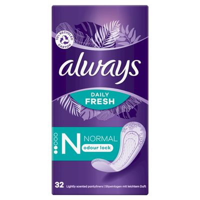 Always Dailies Fresh & Protect Normal Pantyliners, Pack of 32