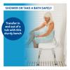 Carex Bathtub Transfer Bench, 12.4 Pounds, Bath Transfer Bench with Adjustable Legs, Convertible to Right or Left Hand Entry view 4