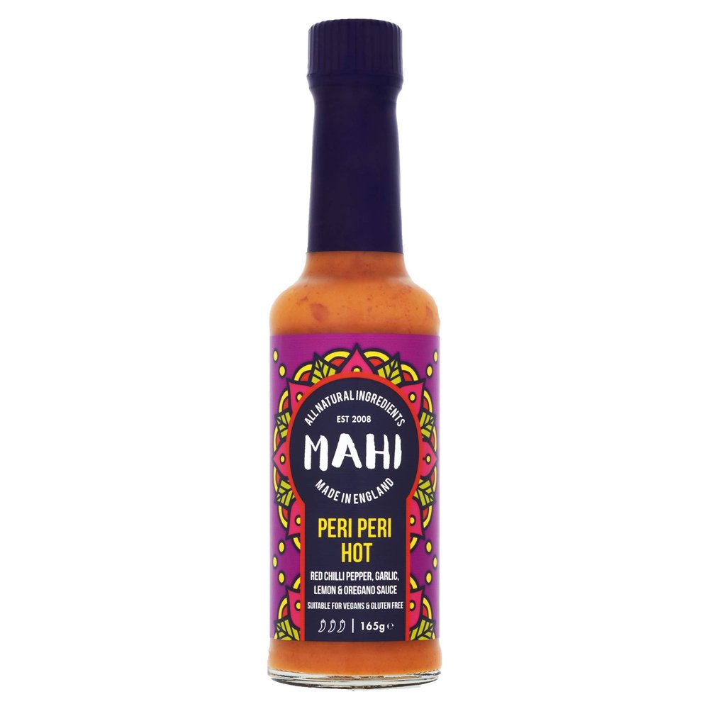 MAHI Peri-Peri Hot Marinade Sauce - Medium Spicy Chilli Heat, Perfect for BBQs & Every Day, Gluten Free (GF) Vegan Sauce, 200g