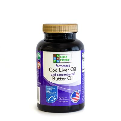 Green Pasture Blue Ice Royal Butter/Fermented Cod Liver Oil Blend - 120 Capsules