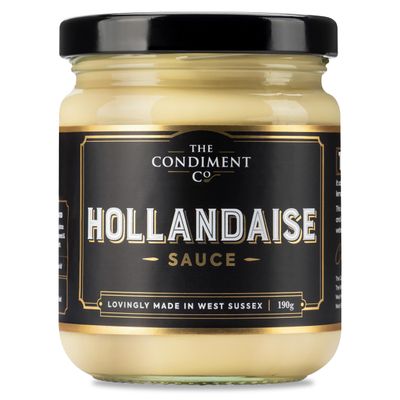 The Condiment Company Hollandaise Sauce - Gluten Free & Buttery with Lemon- Smooth, Creamy, Sauce for Eggs Benedict, Salmon, Asparagus,190 g (Pack of 1)