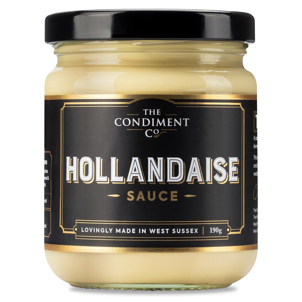 The Condiment Company Hollandaise Sauce - Gluten Free & Buttery with Lemon- Smooth, Creamy, Sauce for Eggs Benedict, Salmon, Asparagus,190 g (Pack of 1)