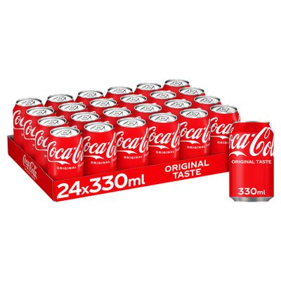 Coca-Cola Original Taste Soft Drink Cans, 24 x 330 mL