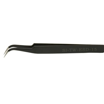 116mm Stainless Steel ESD Safe Curved Pointed Tweezer