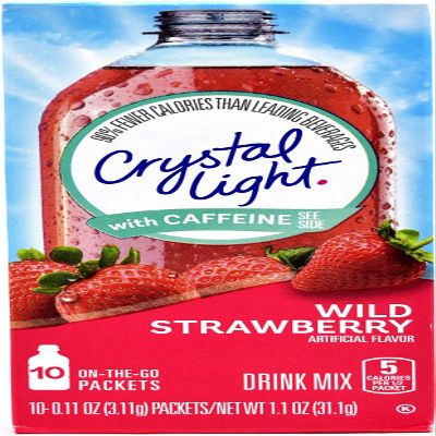 Crystal Light On The Go Wild Strawberry With Caffeine Drink Mix, 10-Packet Box (Pack Of 6)