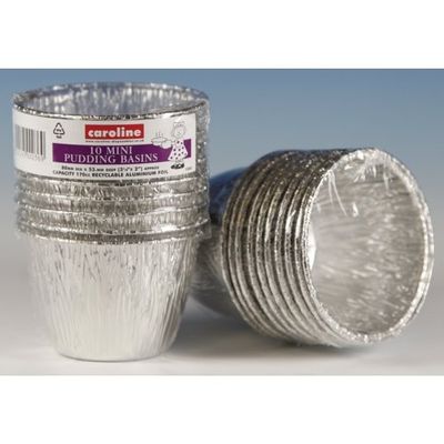10 x Caroline Foil Mini Pudding Basin 10 x 6oz = 100 Basins