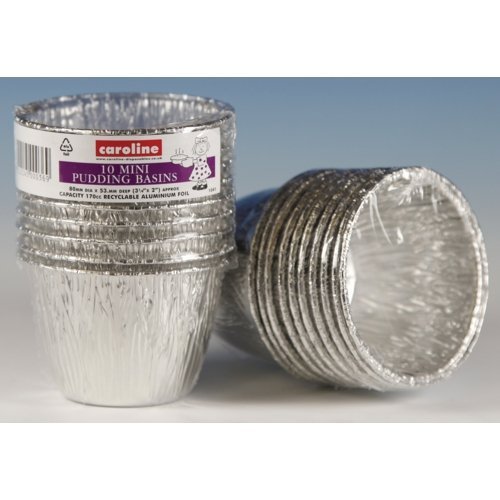 10 x Caroline Foil Mini Pudding Basin 10 x 6oz = 100 Basins