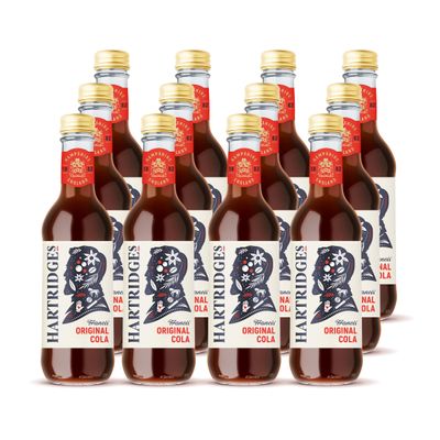Hartridges Traditional Classic Cola Soft Drink, Pack Of 12x 330ml Bottles, Celebrated Taste, Sparkling Drink With Natural Extracts And No Artificial Colours, Suitable For Vegans